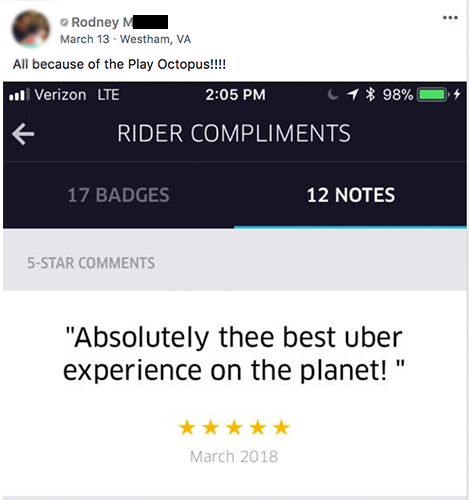 Play Octopus Rideshare Entertainment Review - Rodney