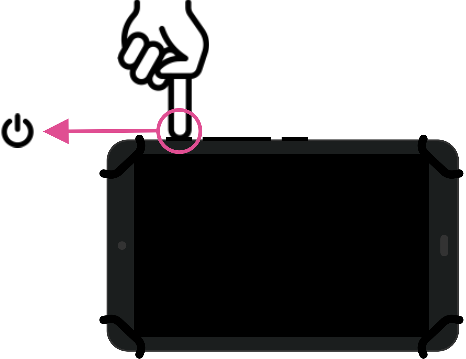 Botón de encendido en dispositivos LG